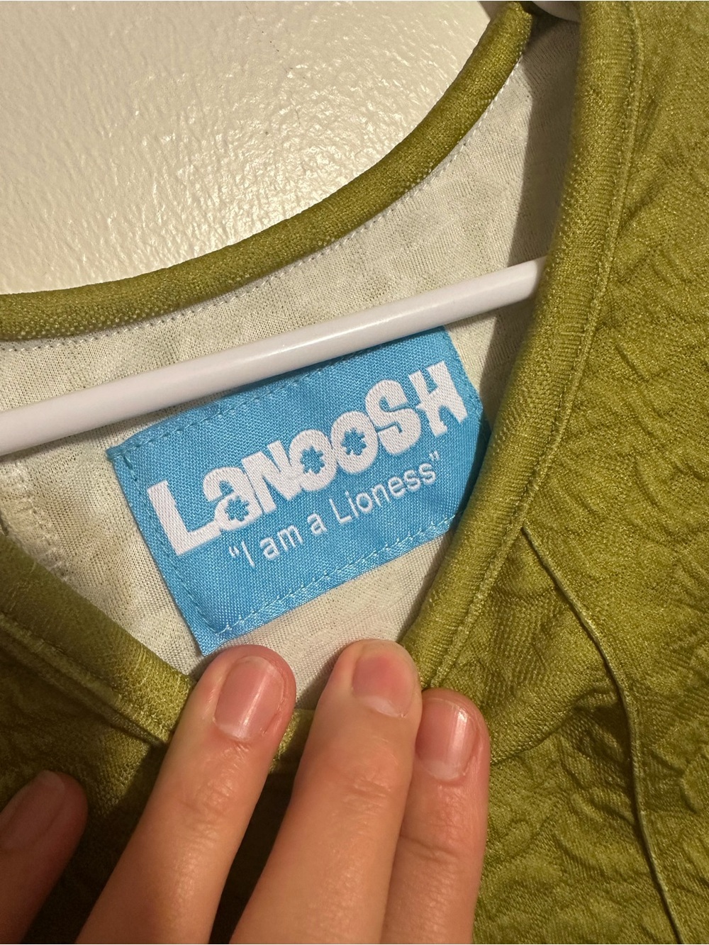 Lanoosh Olive Green + Yellow Stripe Sleeveless Dress - Picture 3 of 7
